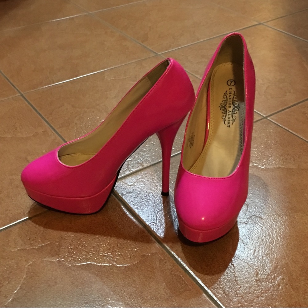 Hot Pink Platform Stilettos